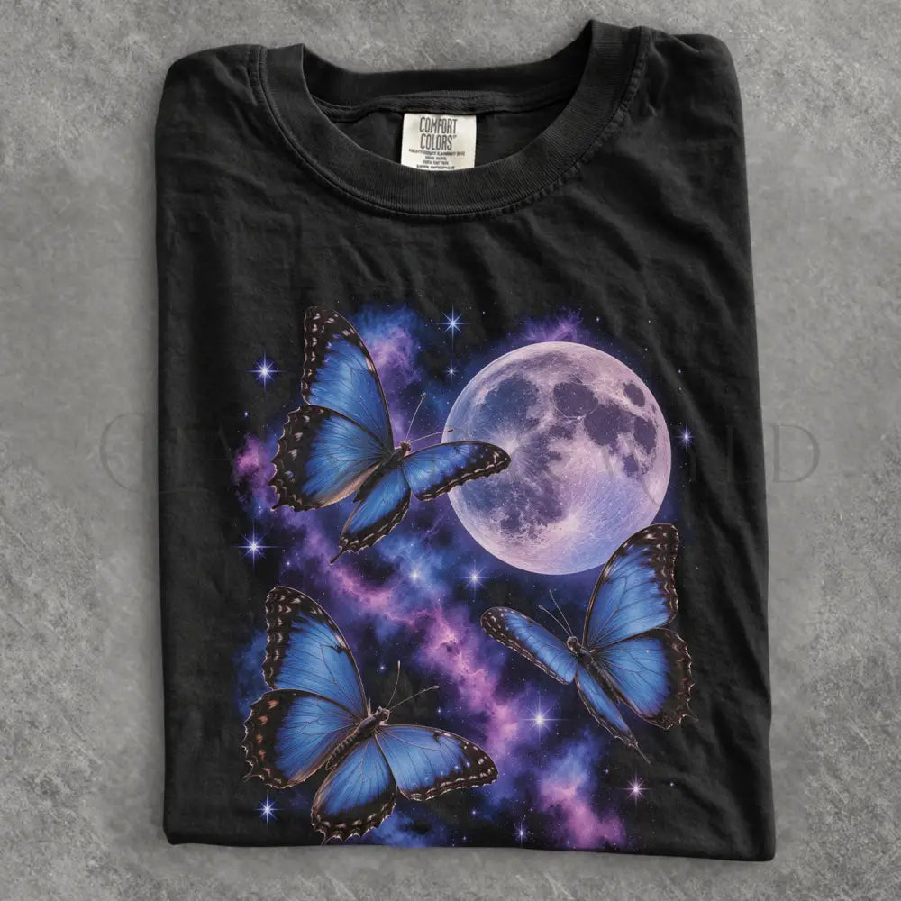 Cosmic Butterfly Moon Comfort Colors Shirt - T-Shirt