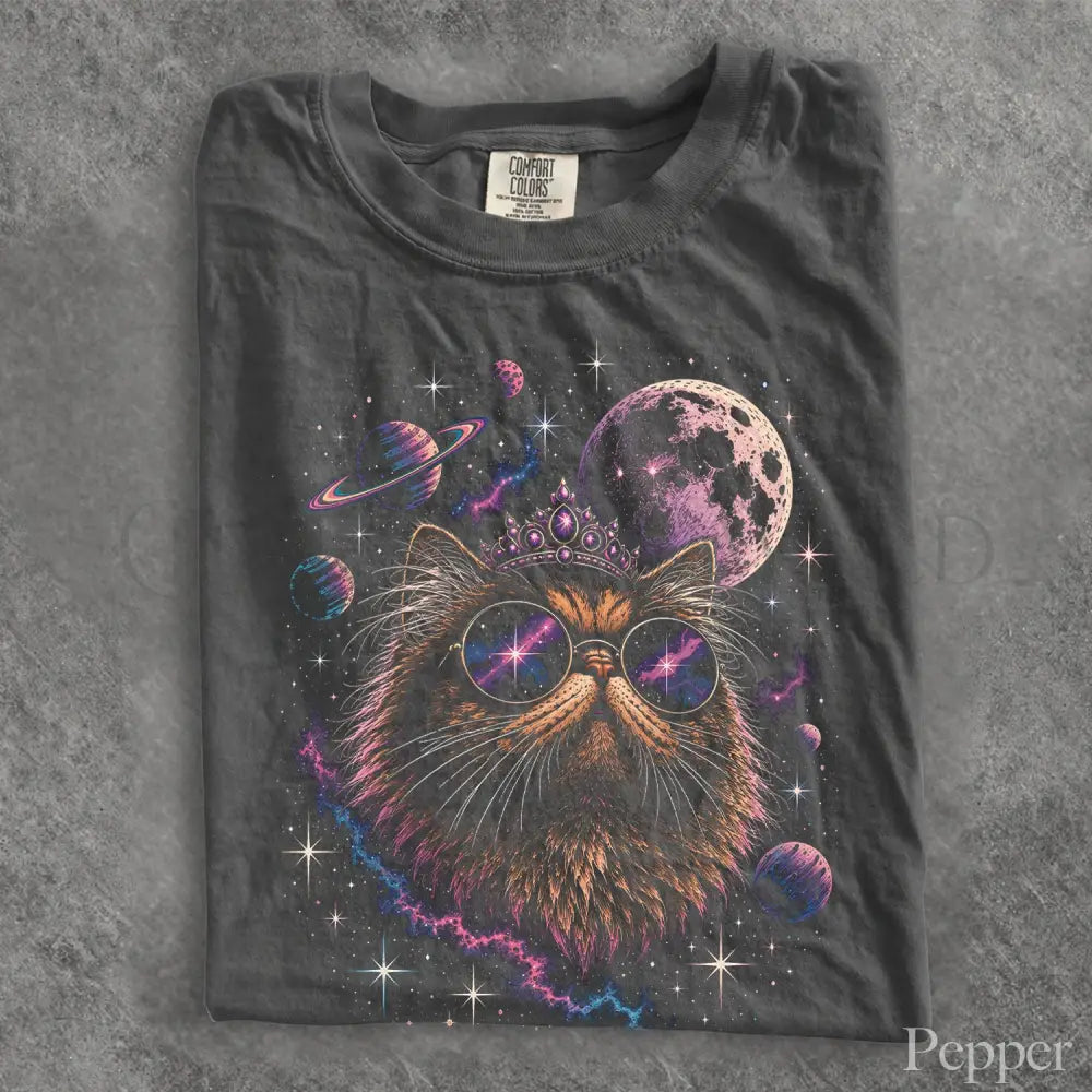 Cosmic Princess Cat Comfort Colors T-Shirt - T-Shirt