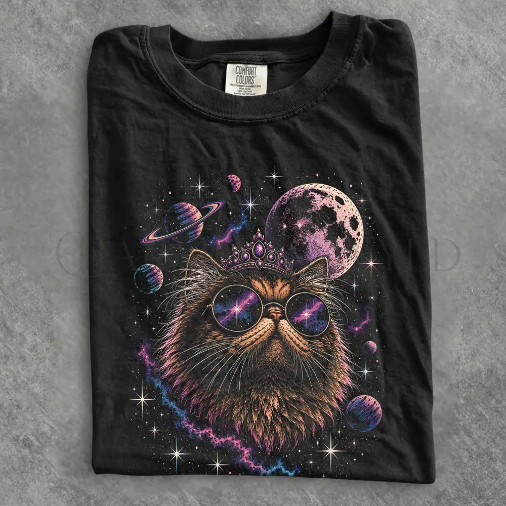 Cosmic Princess Cat Comfort Colors T-Shirt - T-Shirt