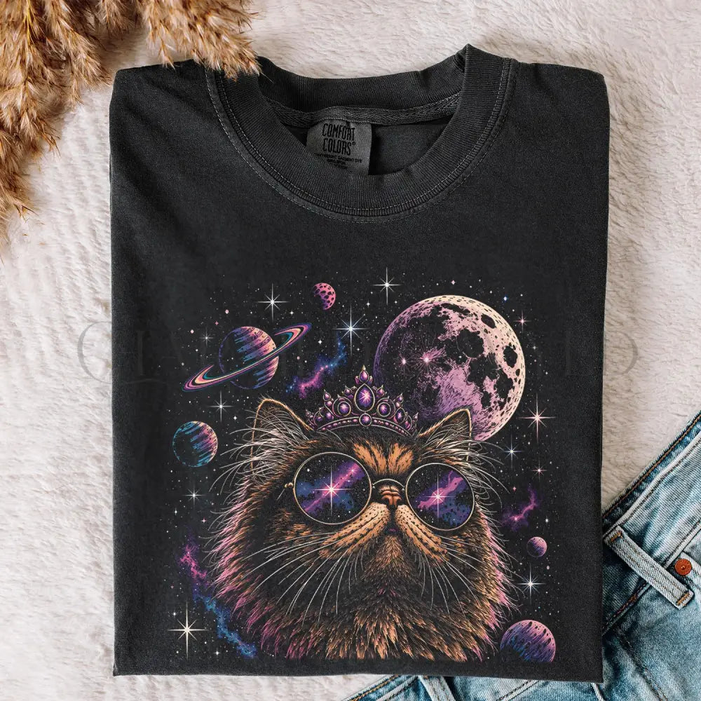 Cosmic Princess Cat Comfort Colors T-Shirt - T-Shirt