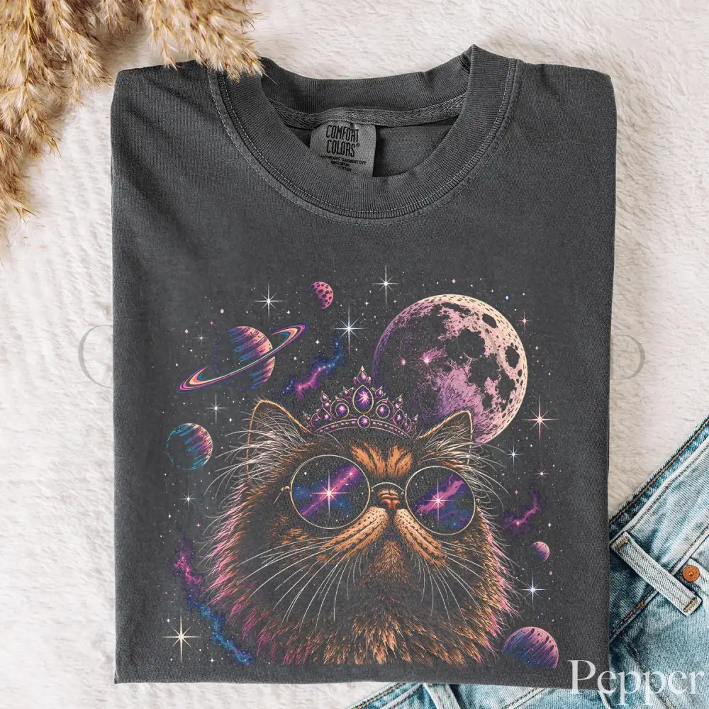Cosmic Princess Cat Comfort Colors T-Shirt - T-Shirt