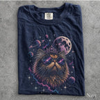 Cosmic Princess Cat Comfort Colors T-Shirt - Navy / S - T-Shirt