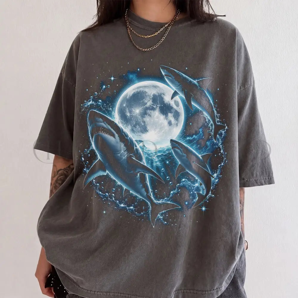 Cosmic Sharks Comfort Colors T-Shirt - T-Shirt