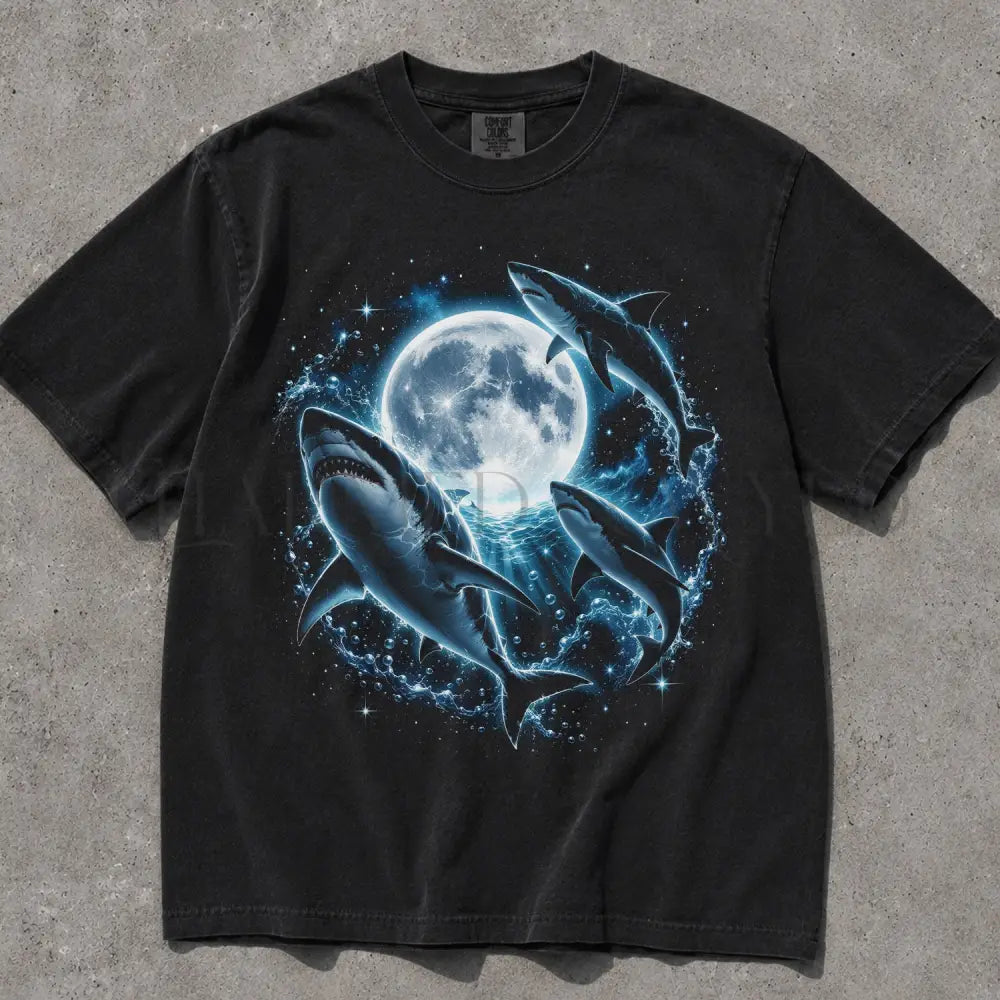 Cosmic Sharks Comfort Colors T-Shirt - Black / S - T-Shirt