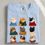 Cozy Cats T-Shirt - Chambray / S - T-Shirt