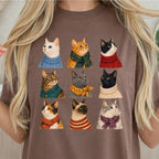 Cozy Cats T-Shirt - Espresso / S - T-Shirt