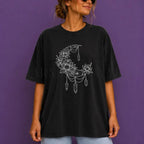 Crescent Moon Crystal Lotus T-Shirt - T-Shirt