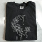 Crescent Moon Crystal Lotus T-Shirt - T-Shirt
