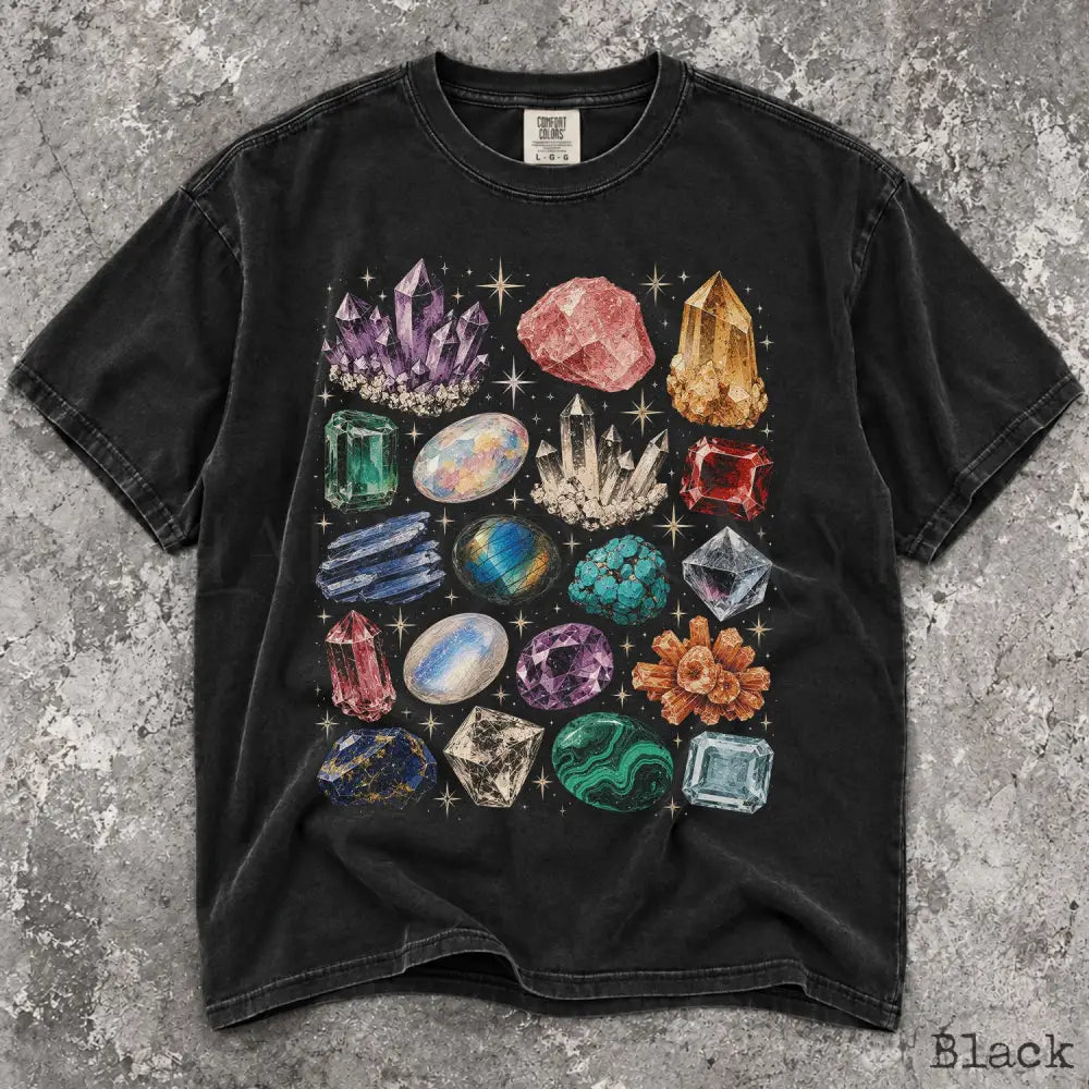 Crystal & Gemstone Comfort Colors Shirt - Black / S - T-Shirt