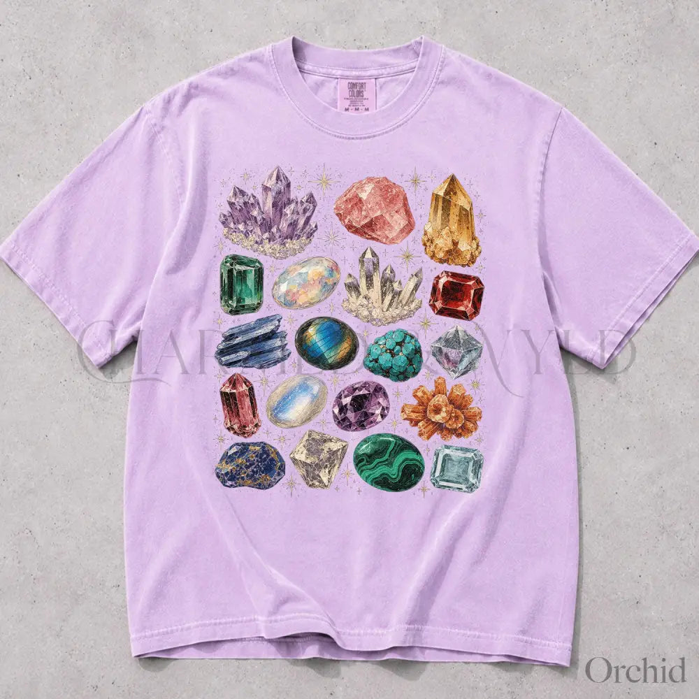 Crystal & Gemstone Comfort Colors Shirt - Orchid / S - T-Shirt
