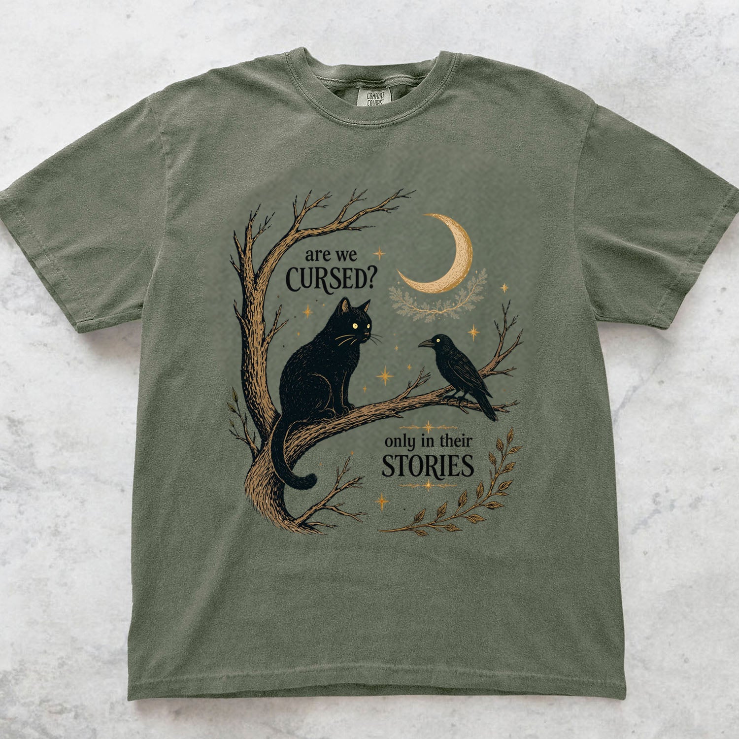 Are We Cursed Black Cat Raven T-Shirt
