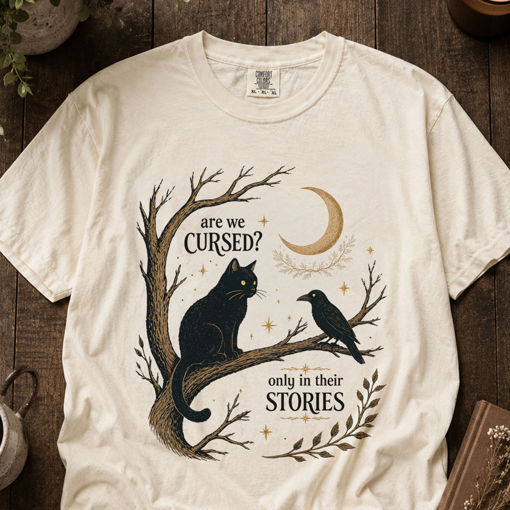 Are We Cursed Black Cat Raven T-Shirt