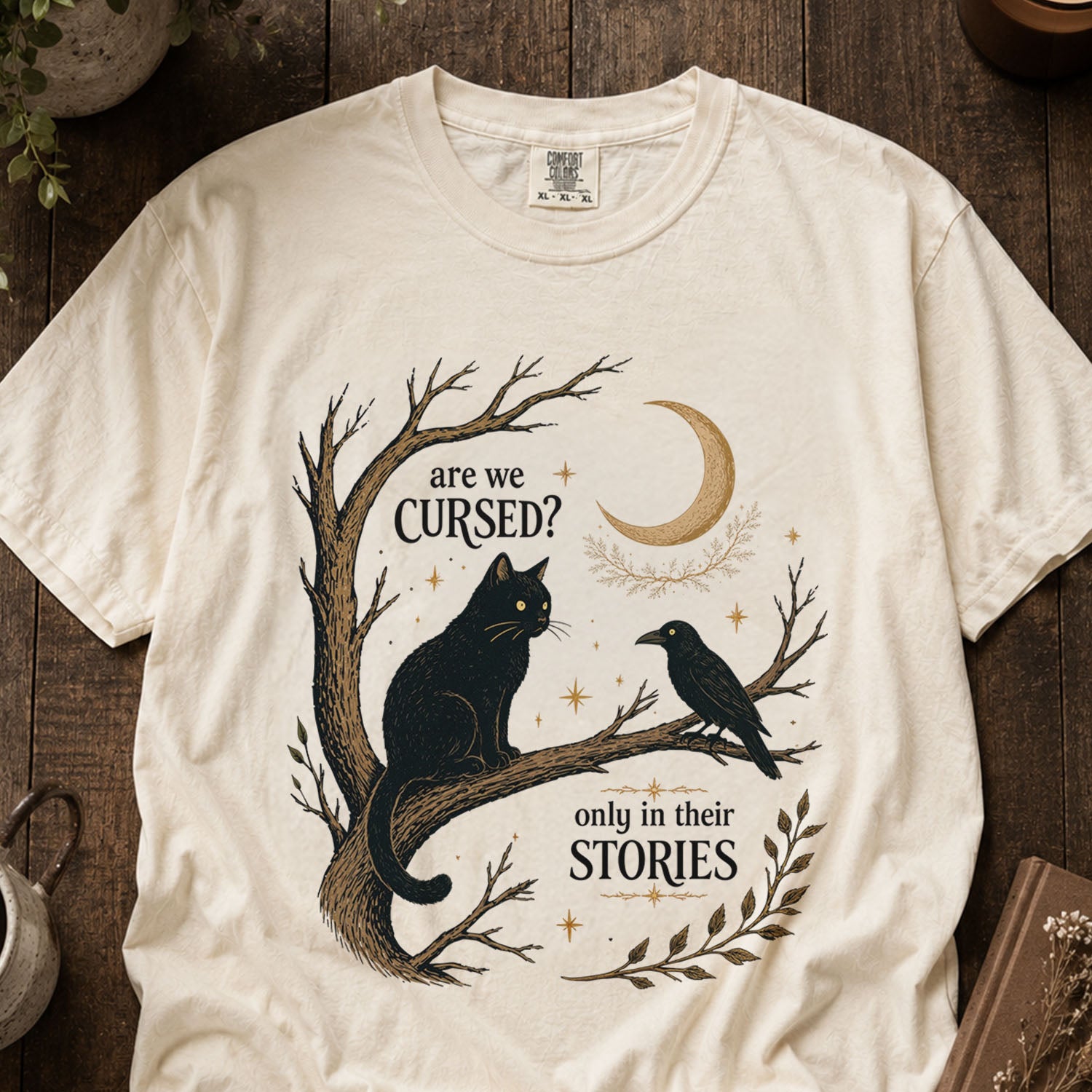 Are We Cursed Black Cat Raven T-Shirt