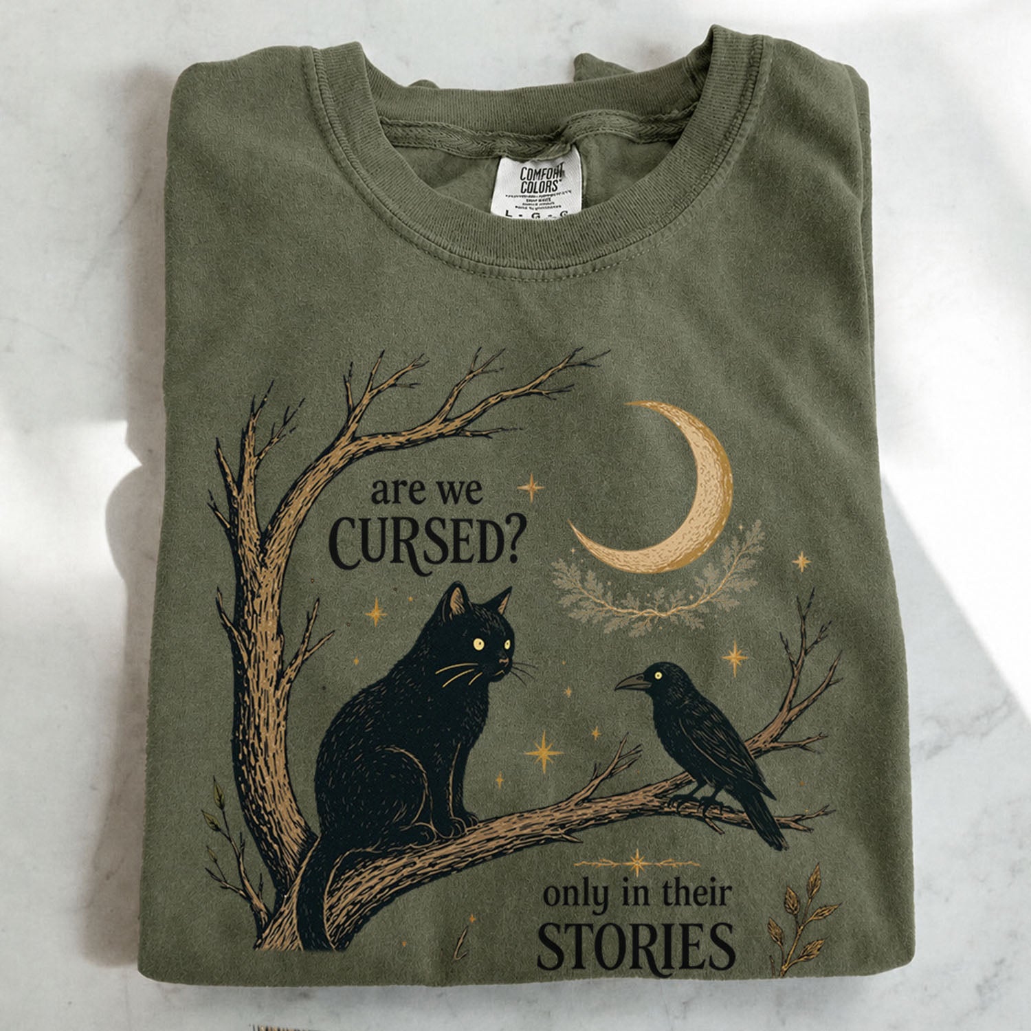 Are We Cursed Black Cat Raven T-Shirt
