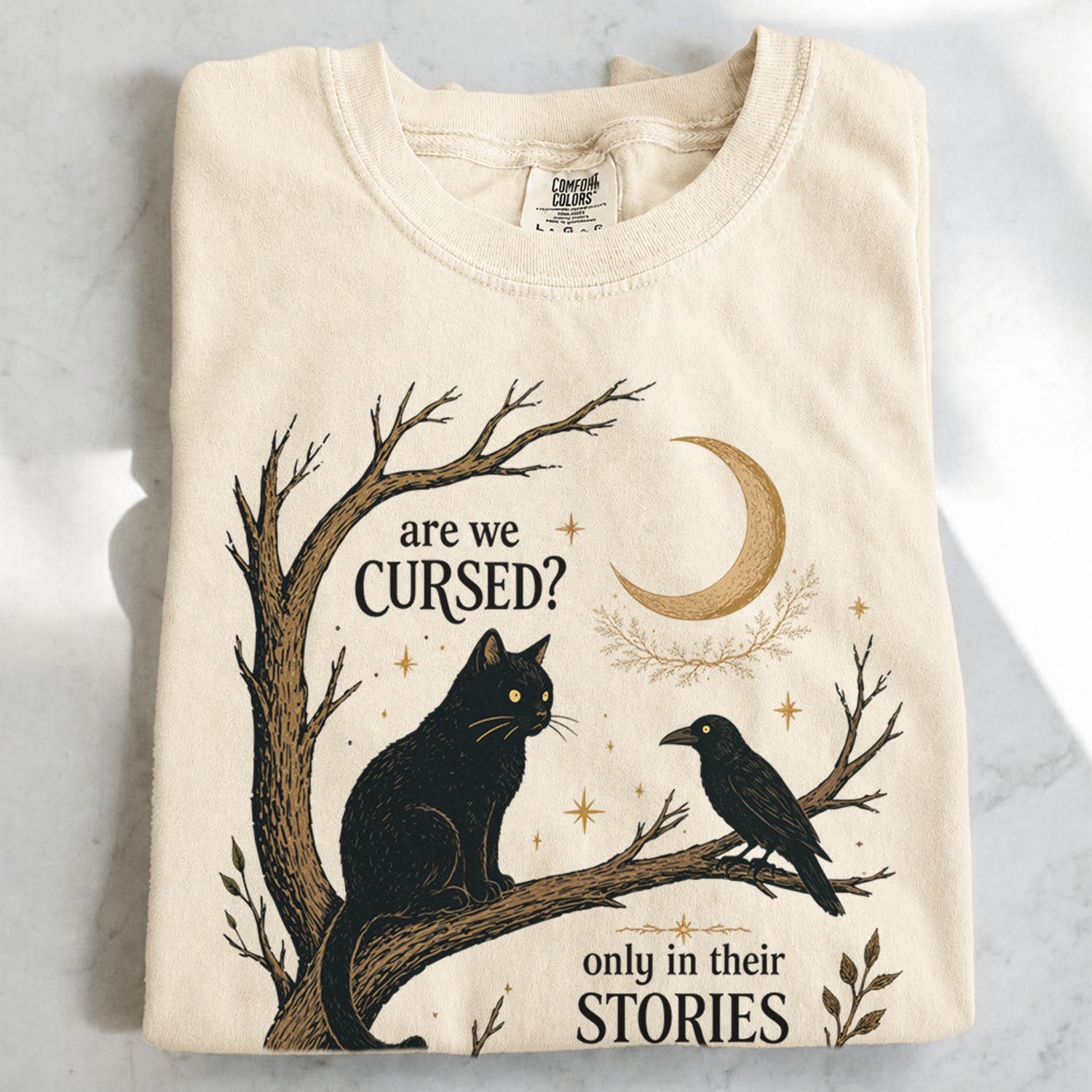 Are We Cursed Black Cat Raven T-Shirt