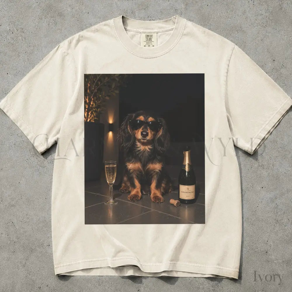 Dachshund Wine Comfort Colors T-Shirt - T-Shirt