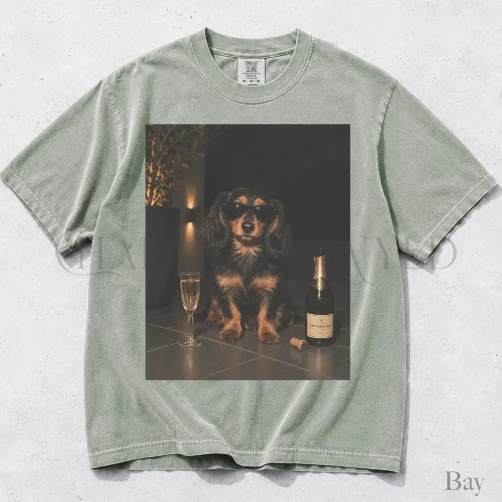 Dachshund Wine Comfort Colors T-Shirt - Bay / S - T-Shirt