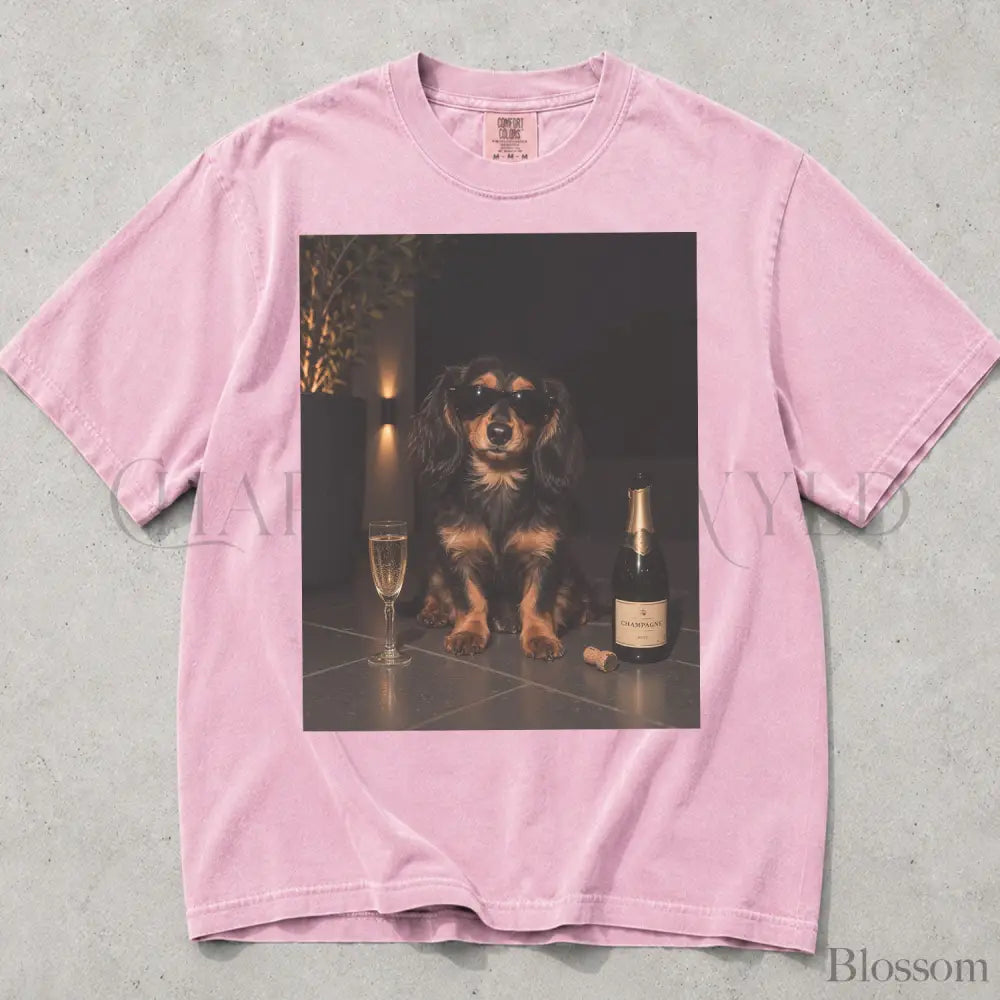 Dachshund Wine Comfort Colors T-Shirt - Blossom / S - T-Shirt