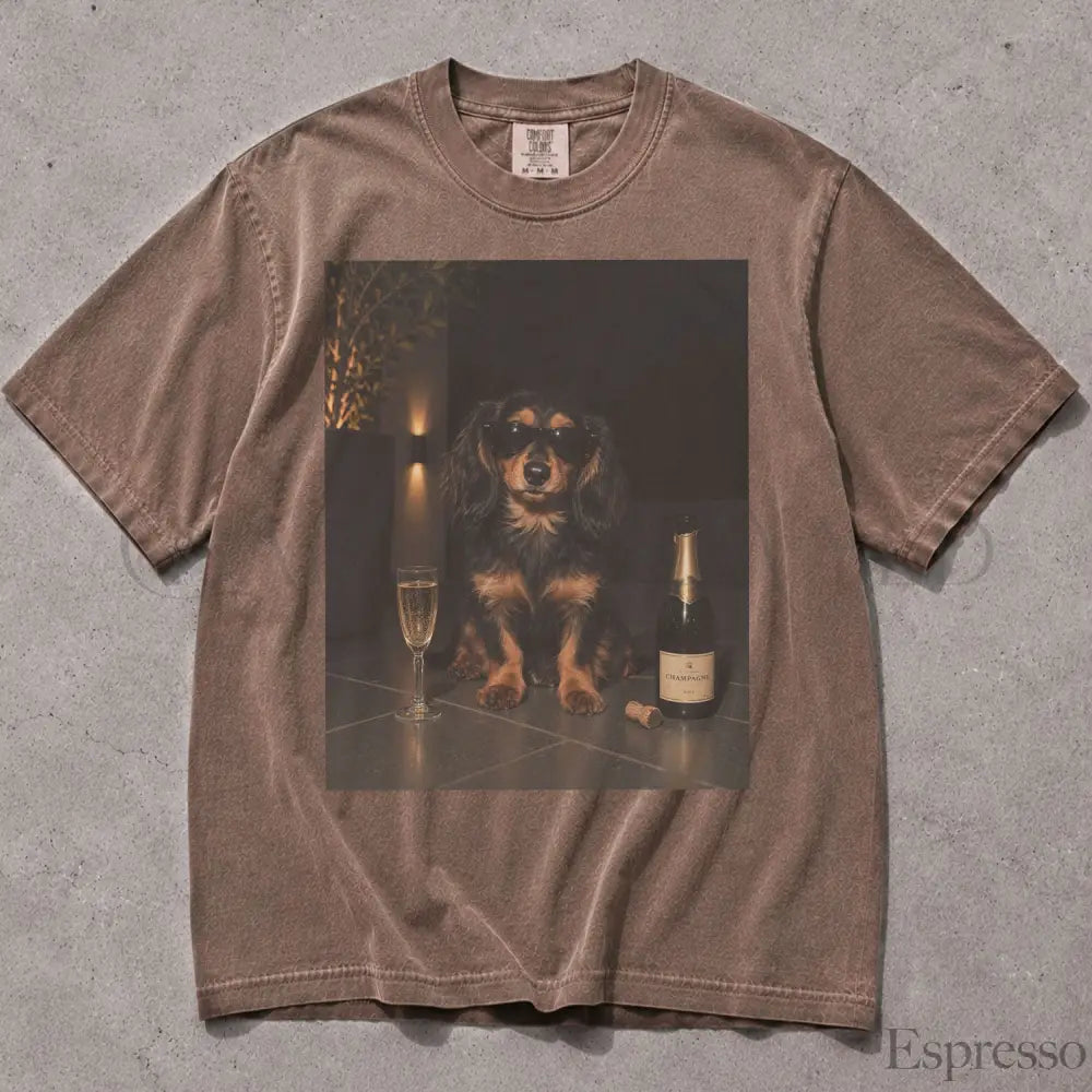 Dachshund Wine Comfort Colors T-Shirt - Espresso / S - T-Shirt