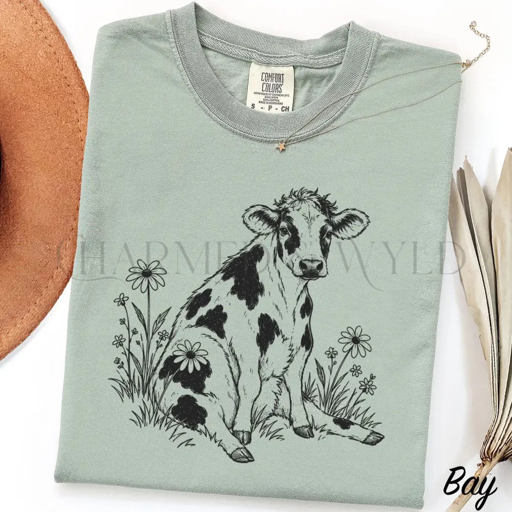 Daisy Cow Comfort Colors Shirt - Bay / S - T-Shirt