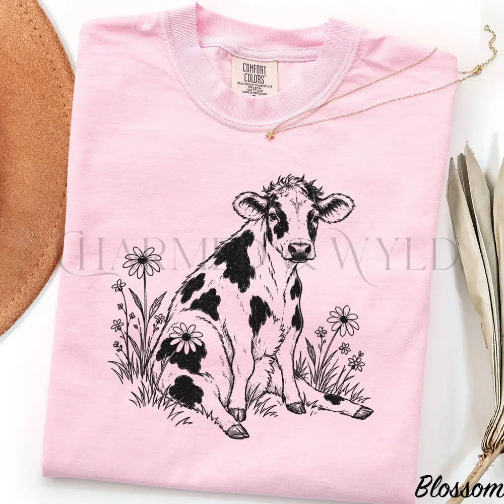 Daisy Cow Comfort Colors Shirt - Blossom / S - T-Shirt