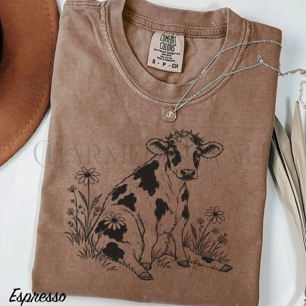 Daisy Cow Comfort Colors Shirt - Espresso / S - T-Shirt