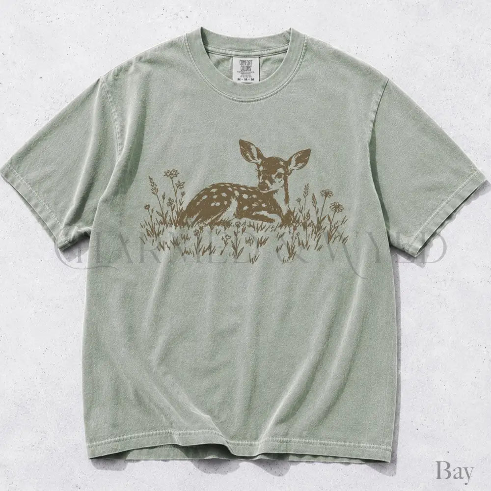 Daisy Deer Comfort Colors Shirt - Bay / S - T-Shirt