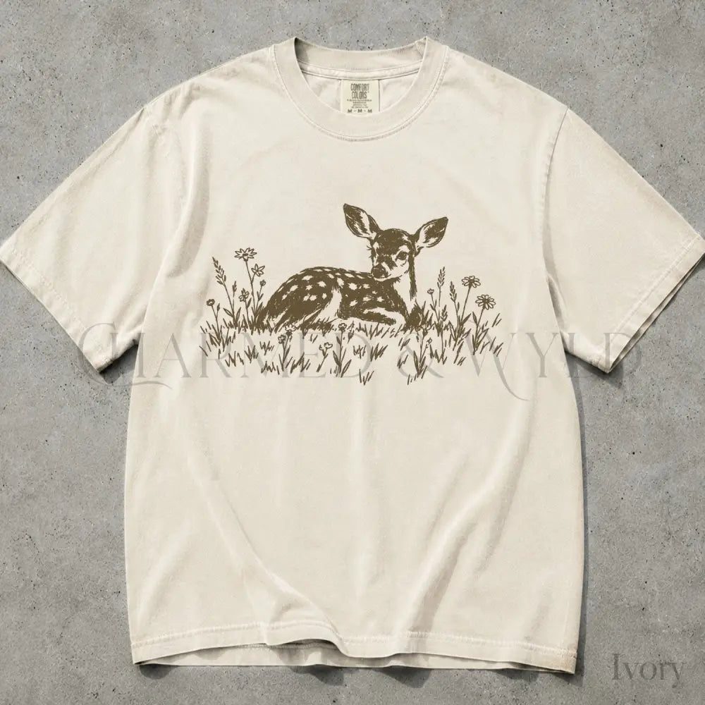 Daisy Deer Comfort Colors Shirt - T-Shirt