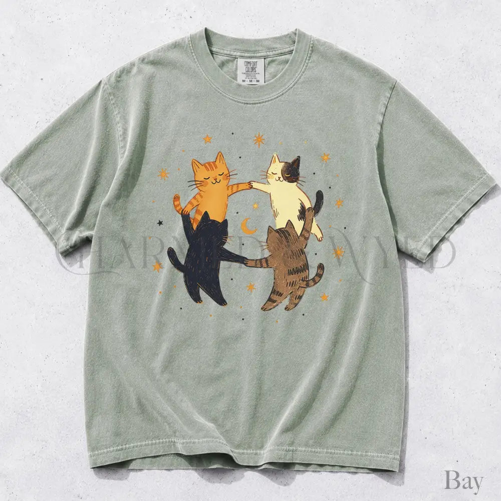 Dancing Cats Comfort Colors T-Shirt - Bay / S - T-Shirt
