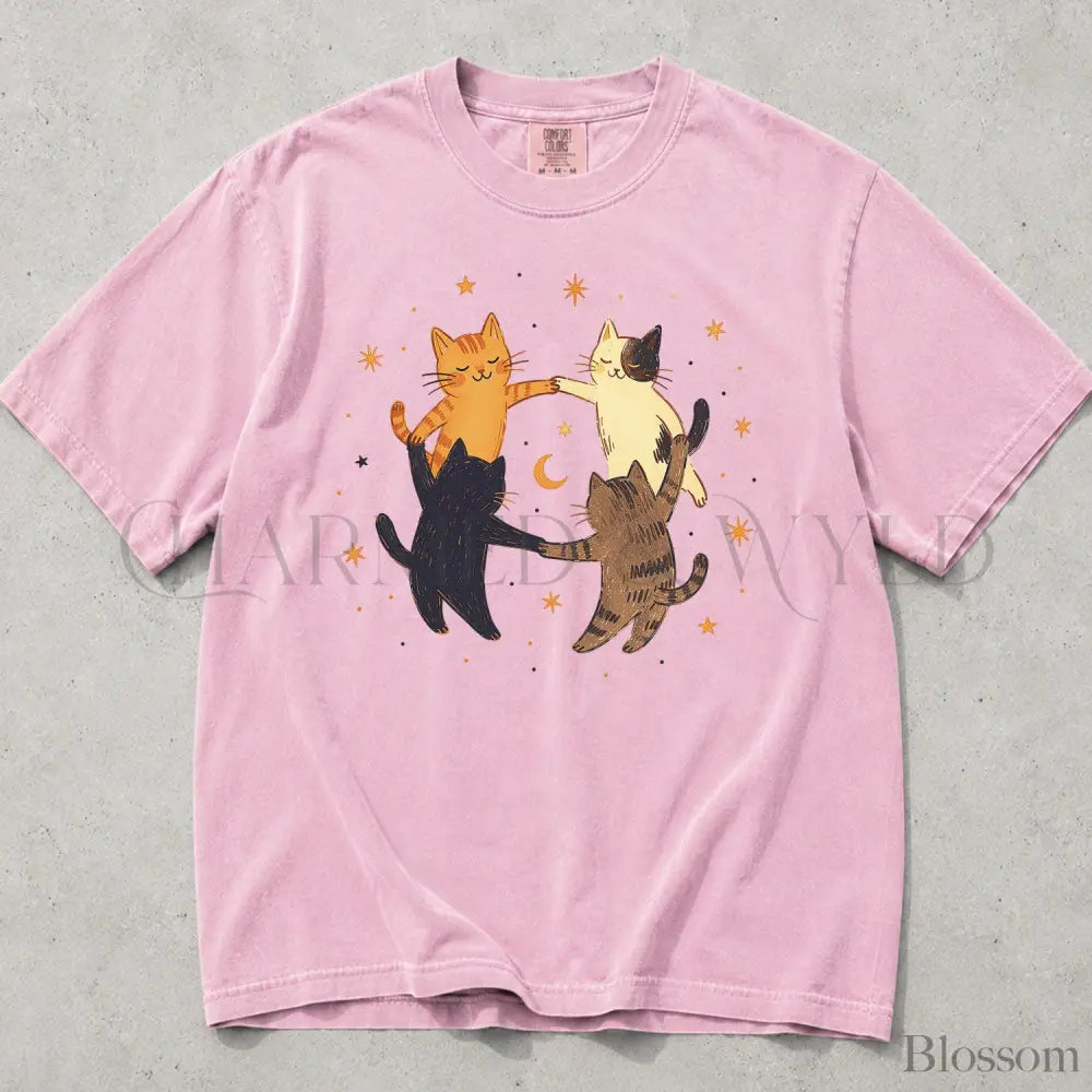 Dancing Cats Comfort Colors T-Shirt - Blossom / S - T-Shirt