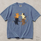 Dancing Cats Comfort Colors T-Shirt - Blue Jean / S - T-Shirt