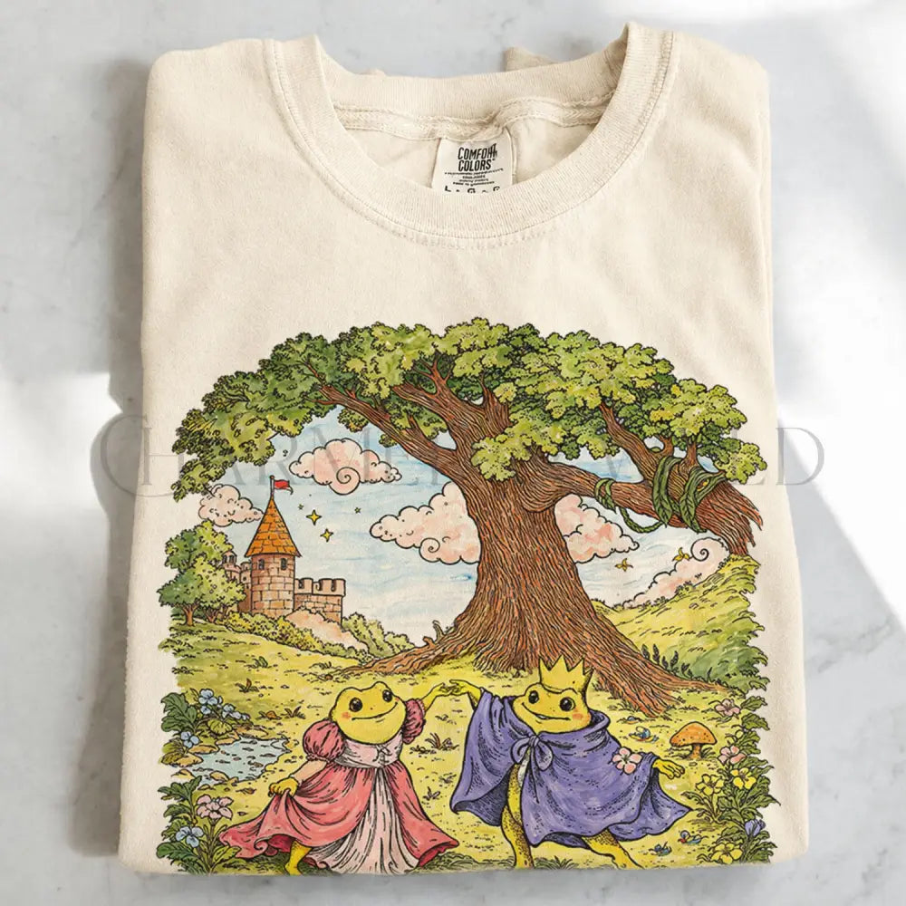 Dancing Frogs Fairytale T-Shirt - Ivory / S - T-Shirt