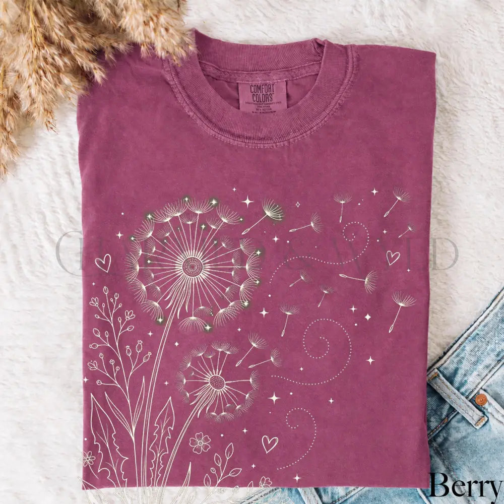 Dandelion Comfort Colors T-Shirt - Berry / S - T-Shirt