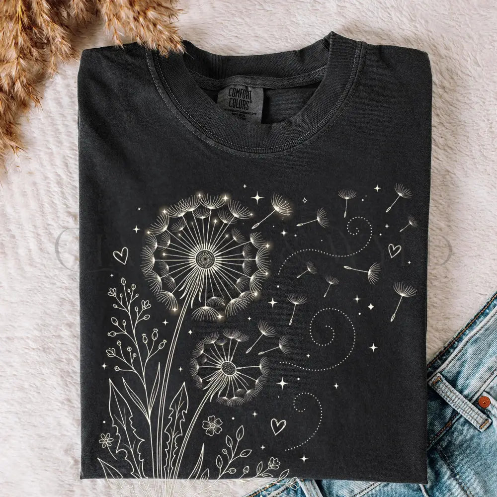 Dandelion Comfort Colors T-Shirt - Black / S - T-Shirt