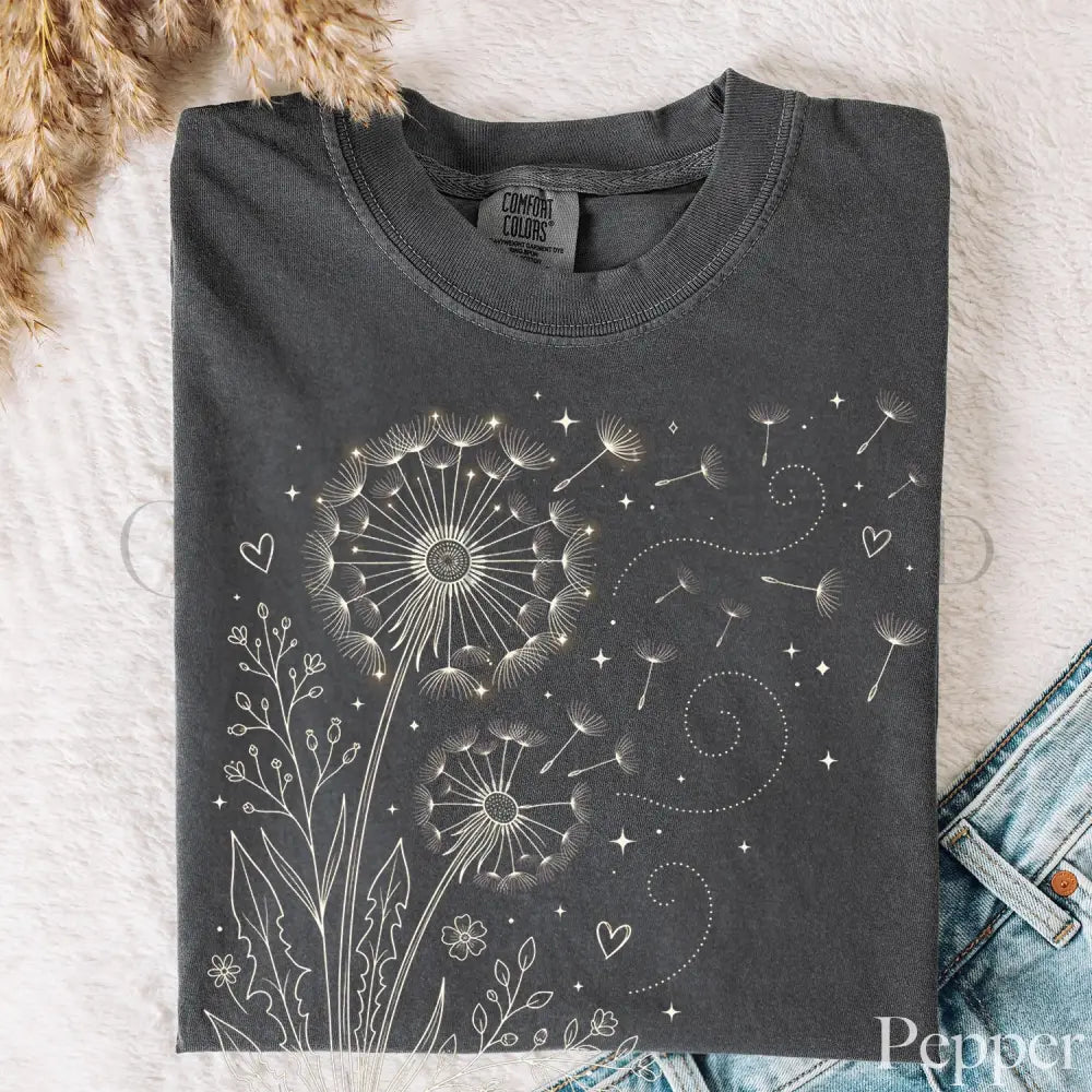 Dandelion Comfort Colors T-Shirt - Pepper / S - T-Shirt