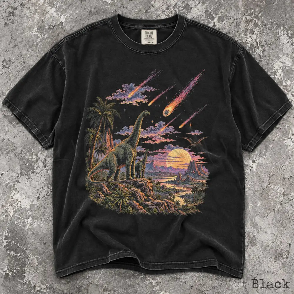 Dinosaur Meteor Shower Comfort Colors T-Shirt - T-Shirt