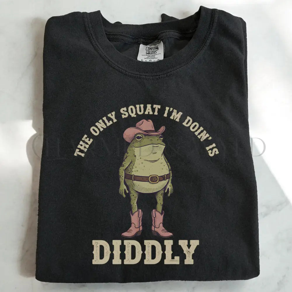 Doing Diddly Squat Frog T-Shirt - Black / S - T-Shirt
