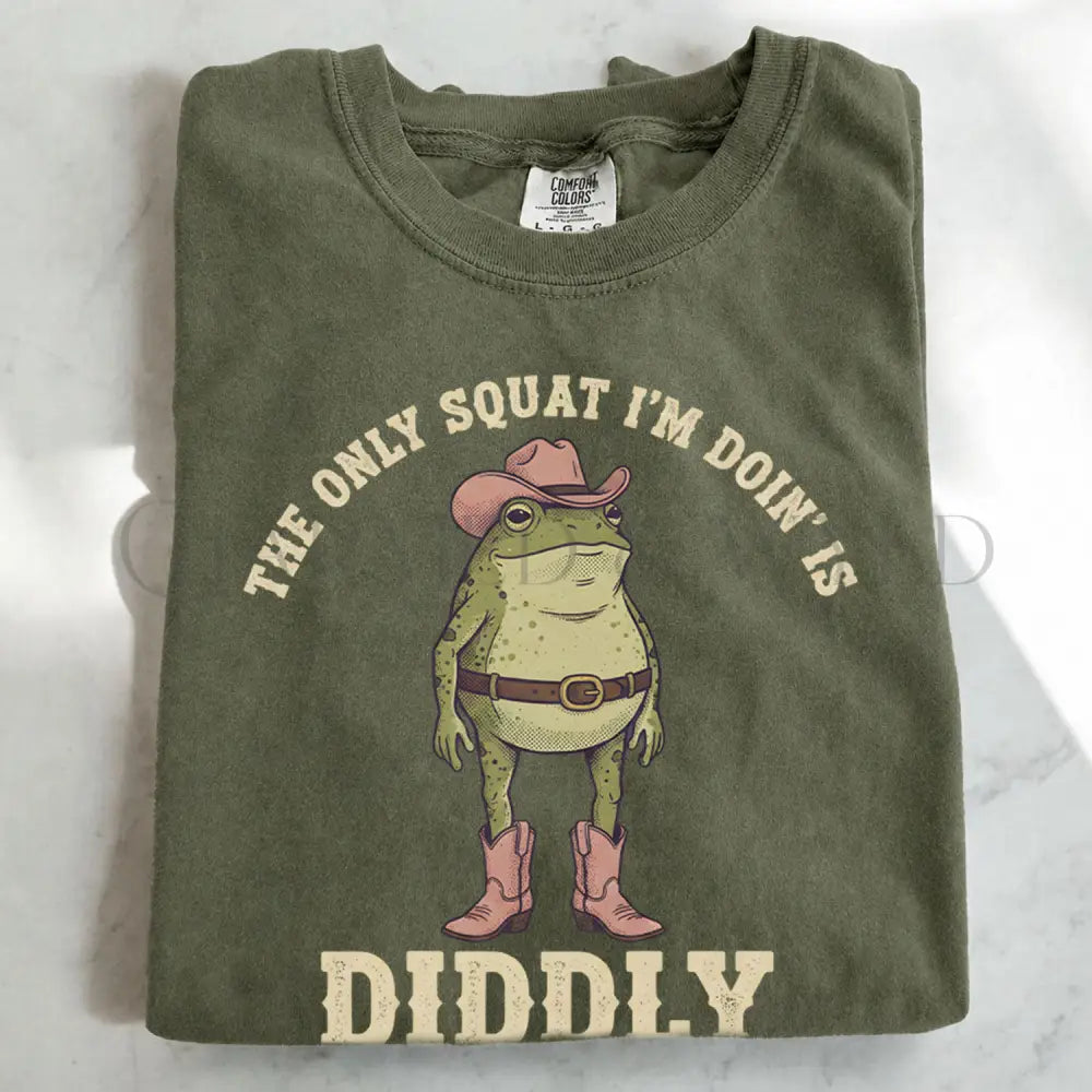 Doing Diddly Squat Frog T-Shirt - Moss / S - T-Shirt