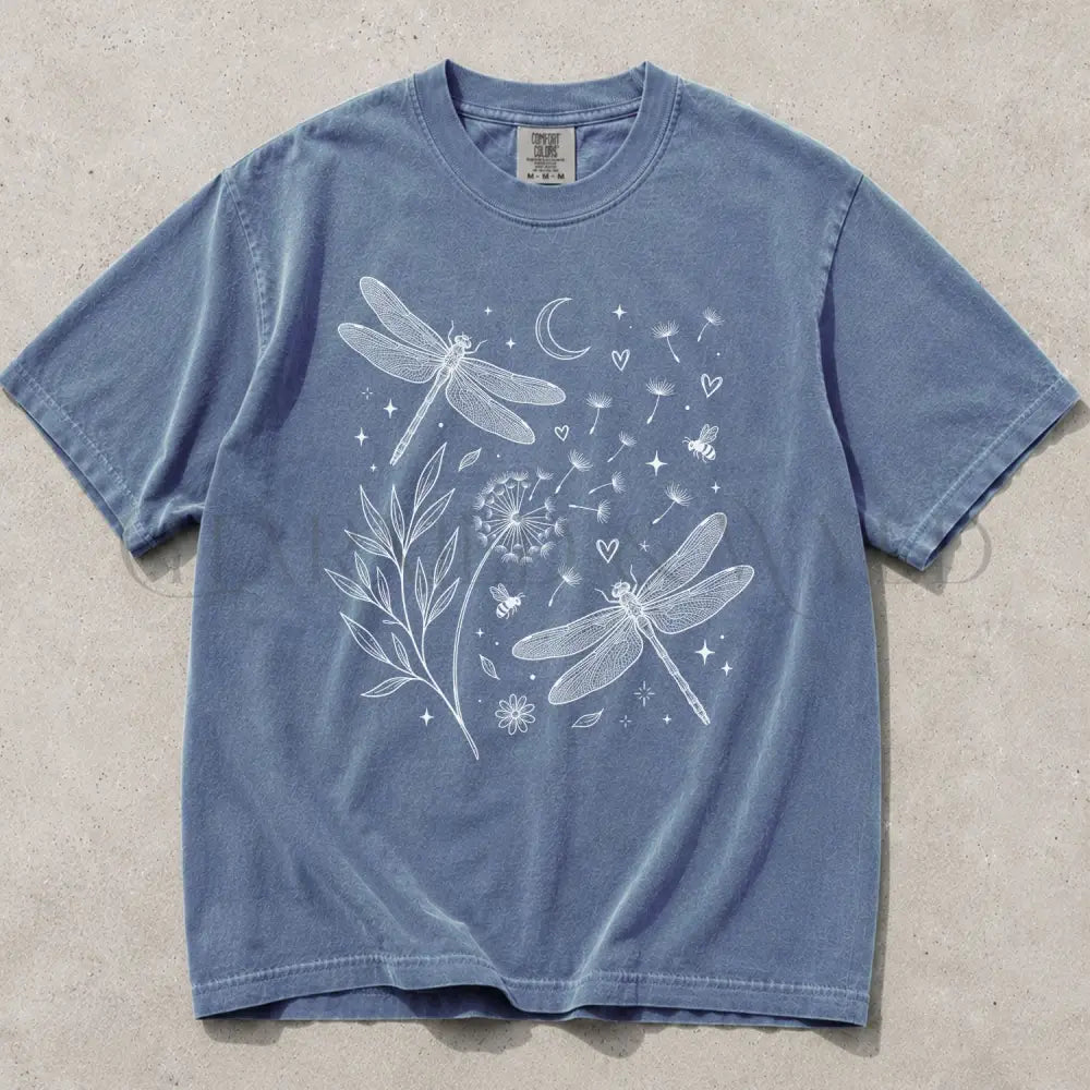 Dragonfly Comfort Colors T-Shirt - Blue Jean / S - T-Shirt