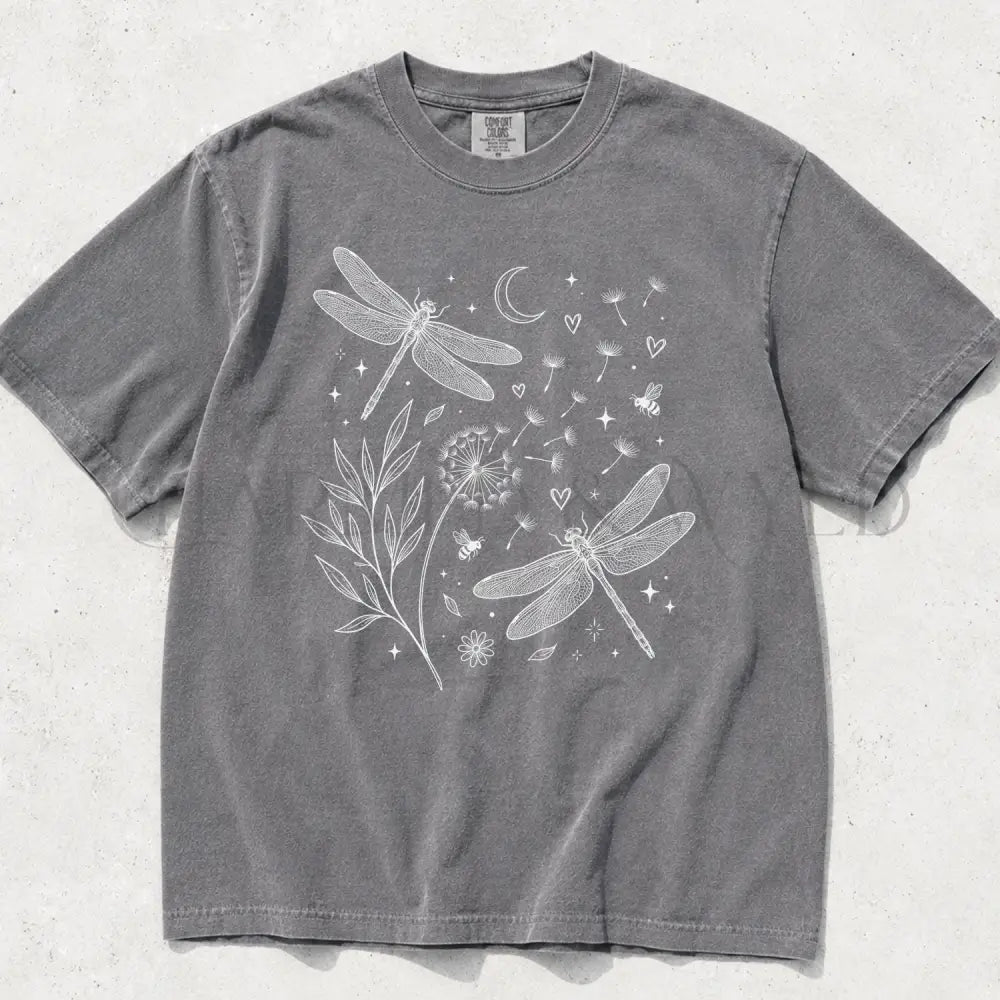 Dragonfly Comfort Colors T-Shirt - Grey / S - T-Shirt