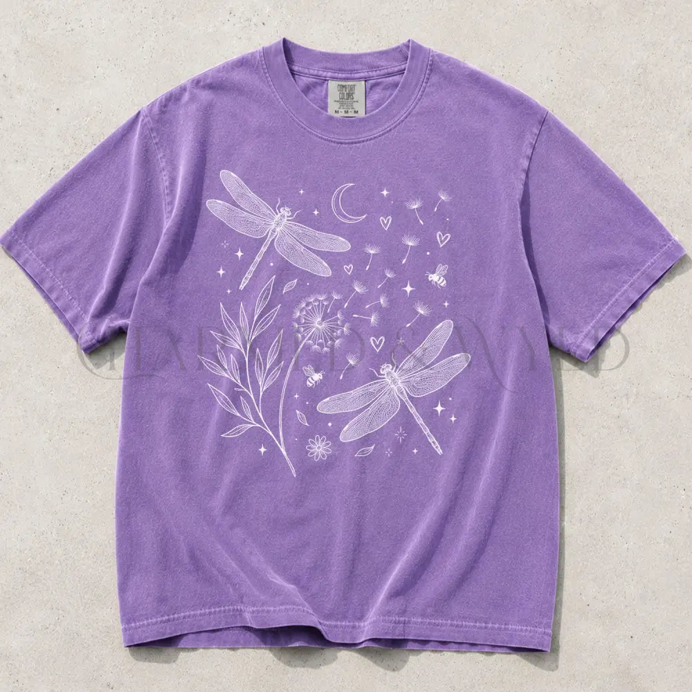 Dragonfly Comfort Colors T-Shirt - Violet / S - T-Shirt