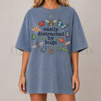 Easily Distracted By Bugs T-Shirt - Blue Jean / S - T-Shirt