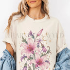 Enchanted Pink Lilies T-Shirt - Ivory / S - T-Shirt