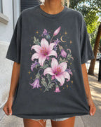 Enchanted Pink Lilies T-Shirt - Pepper / S - T-Shirt
