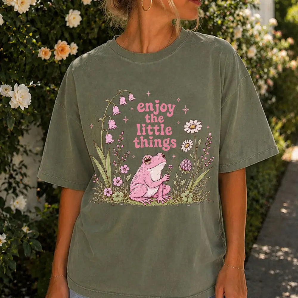 Enjoy the Little Things Pink Frog T-Shirt - T-Shirt