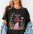 Enjoy the Little Things Pink Frog T-Shirt - Black / S - T-Shirt