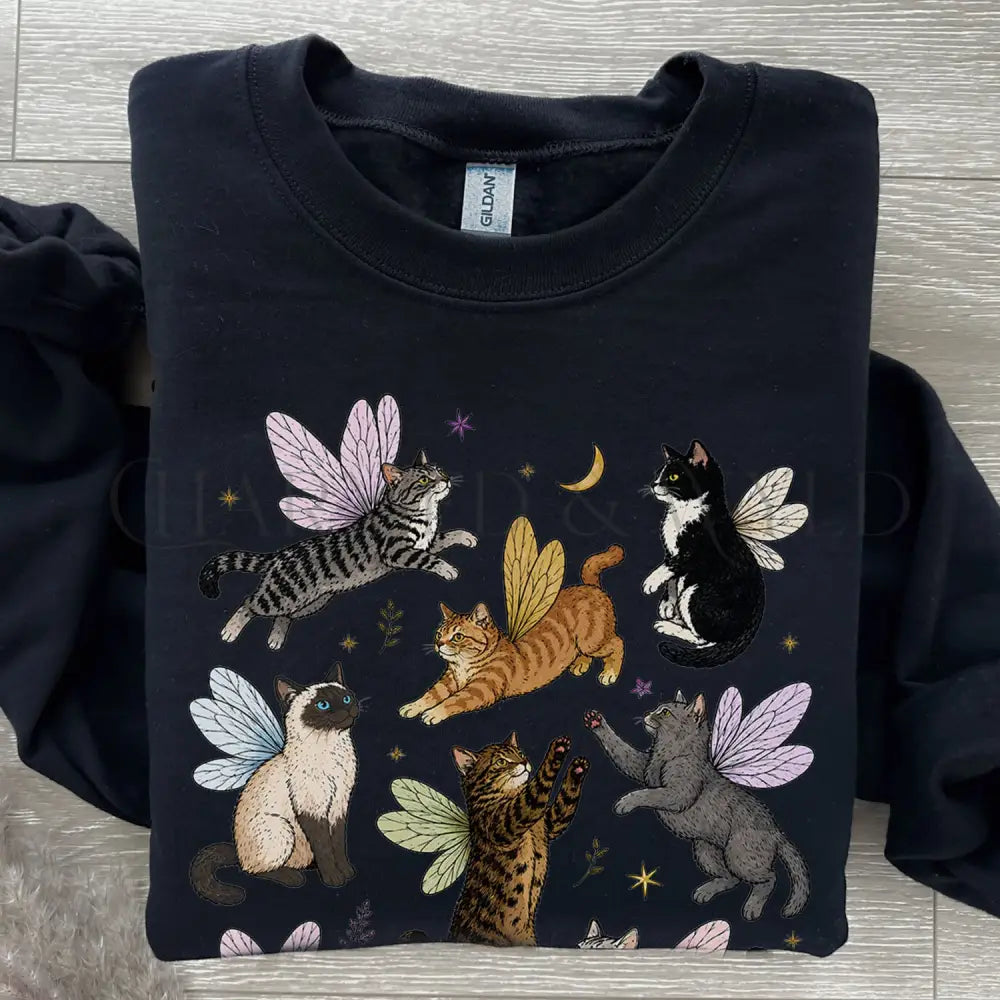 Fairy Cat Sweatshirt - Black / S - Sweatshirt