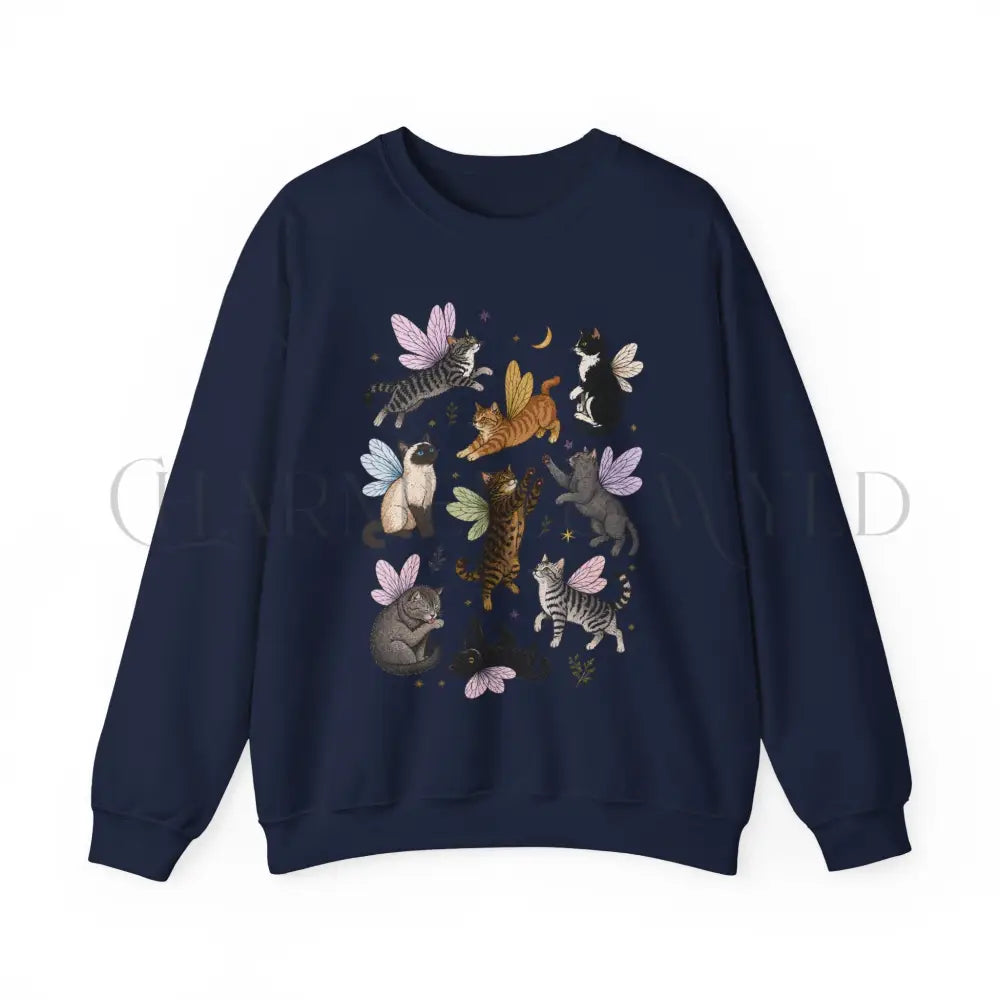 Fairy Cat Sweatshirt - Navy / S - Sweatshirt