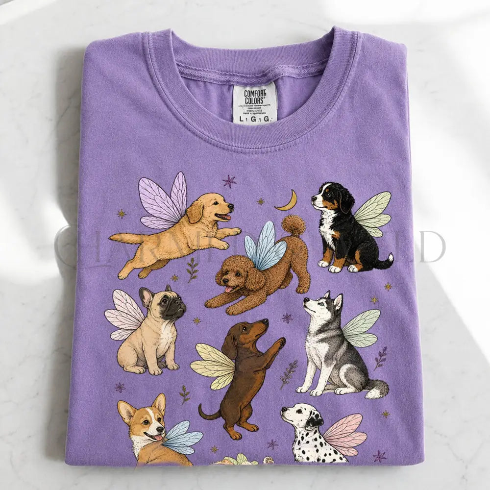 Fairy Dogs T-Shirt - Violet / S - T-Shirt