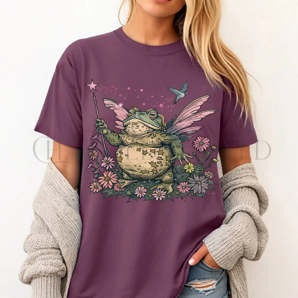 Fairy Frog T-Shirt - Berry / S - T-Shirt